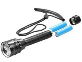 Lanterna Mergulho Luz Ultravioleta Uv com Triplo Led Incluí Bateria Dupla Recarregável Carregador e Caixa Transporte
