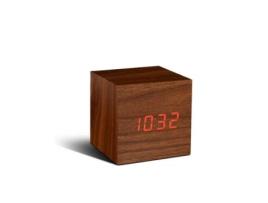Relógio em Cubo de Madeira de Nogueira GINGKO Click Clock