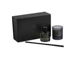 Conjunto Difusor de Vidro Preto Fumado 100 Ml com Vela Perfumada Passion