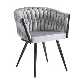 Presentes Miguel - Cadeira Widny Black Veludo - Cinza claro