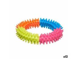 Brinquedo para cães Anel de fixação Silicone 12,5 x 2,5 x 12,5 cm (12 Unidades)
