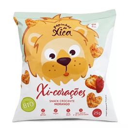 Papinhas Da Xica Xi-corações Snack Crocante De Morango 25g