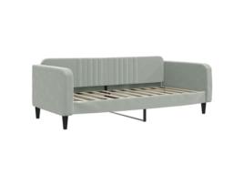 Sofá Cama VIDAXL Veludo Cinzento (90x190 cm)