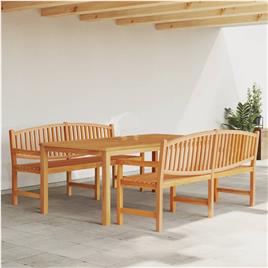 Conjunto De 3 Un De Jantar Para Jardim Madeira De Teca Maciça VIDAXL