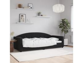Sofá Cama VIDAXL Veludo Preto (90x190 cm)