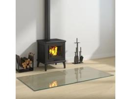 Placa de Vidro para Lareira Retangular 120X60 Cm VIDAXL