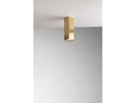 Plafon Quadrado Fluke em Metal Dourado 20cm