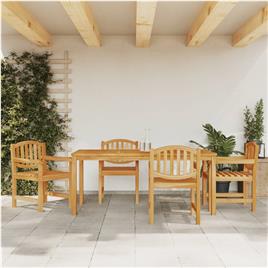 Conjunto De 5 Un De Jantar para Jardim Madeira De Teca Maciça VIDAXL