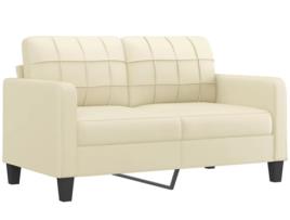 Sofá De 2 Lugares 140 cm Couro Artificial Cor Creme VIDAXL