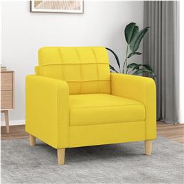 Poltrona 60 cm Tecido Amarelo-Claro VIDAXL