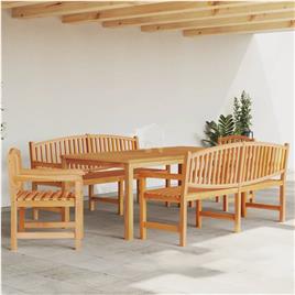 Conjunto De 5 Un De Jantar para Jardim Madeira De Teca Maciça VIDAXL