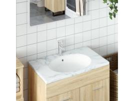 Lavatório Casa De Banho Oval 49X40.5X21 cm Cerâmica Branco VIDAXL