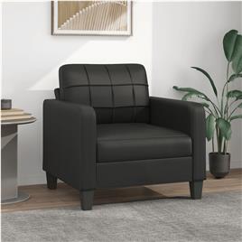 Poltrona Couro Artificial 60 cm Preto VIDAXL