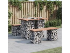 Banco Jardim Design Gabião 100X70X72 cm Madeira Douglas Maciça VIDAXL