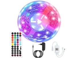 Tira LED RGB KINSI App/Bluetooth/Controle remoto/ Sincronizacao de Música (10 m)