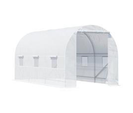 OUTSUNNY Estufa Tipo Túnel 450X200X200 Cm Estufa de Jardim com Porta Enrolável e 6 Janelas Cobertura de Pe 140 G/M² Anti