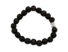Pulseira Rudraksha Japa Mala Buddha Escuro 7X2 Cm