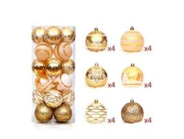 24 Peças Enfeite de Bola de Natal Decoração de Árvore de Natal 6Cm/2,36 Pol.