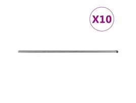 Postes De Vedação Para Jardim 10 Pcs 220 cm Aço Prateado VIDAXL