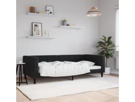 Sofá Cama VIDAXL Veludo Preto (90x200 cm)