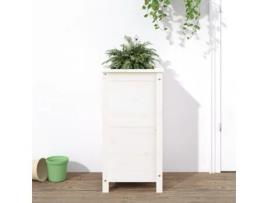Vaso-Floreira De Jardim 40X40X78 cm Pinho Maciço Branco VIDAXL