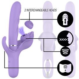 INTENSE - BILLIE VIBRADOR MULTIFUNCIÓN RECARGABLE SUCCIONADOR CON PULSADOR MORADO