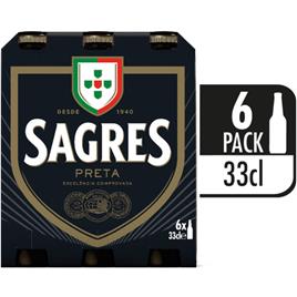 Cerveja Preta Sagres Pack6 33cL