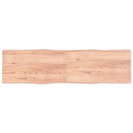 vidaXL Tampo mesa 220x60x4 carvalho tratado borda viva castanho-claro