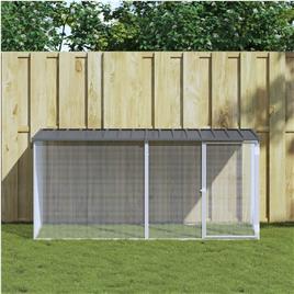 vidaXL Galinheiro com teto 203x98x90 cm aço galvanizado antracite