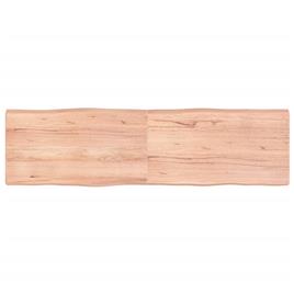 vidaXL Tampo mesa 180x50x6 carvalho tratado borda viva castanho-claro