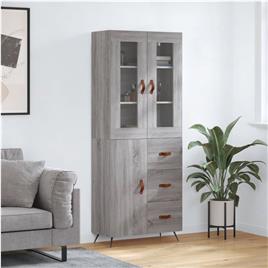 vidaXL Armário alto 69,5x34x180 cm derivados de madeira sonoma cinza