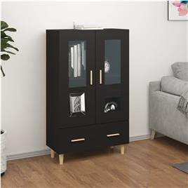 vidaXL Armário alto 70x31x115 cm derivados de madeira preto