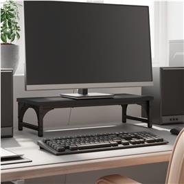 vidaXL Suporte de monitor 55x23x14 cm derivados de madeira preto