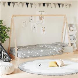 vidaXL Estrutura de cama infantil 90x200 cm pinho maciço