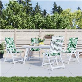 vidaXL Almofadões cadeira de encosto alto 4 pcs tecido folhas