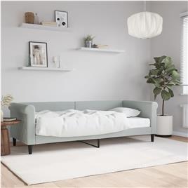 vidaXL Sofá-cama com colchão 80x200 cm veludo cinzento-claro