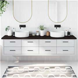 vidaXL Bancada p/ WC 220x60x4 cm madeira tratada maciça cinza-escuro