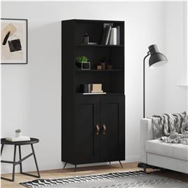 vidaXL Armário alto 69,5x34x180 cm derivados de madeira preto
