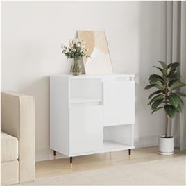 vidaXL Aparador 60x35x70 cm derivados de madeira branco brilhante