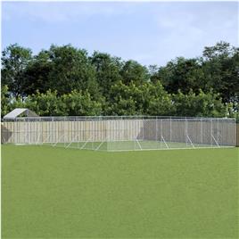 vidaXL Canil de exterior com teto 12x12x2,5 m aço galvanizado prateado