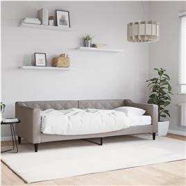 vidaXL Sofá-cama com colchão 80x200 cm tecido cinzento-acastanhado