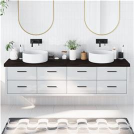 vidaXL Bancada p/ WC 200x30x6 cm madeira tratada maciça cinza-escuro