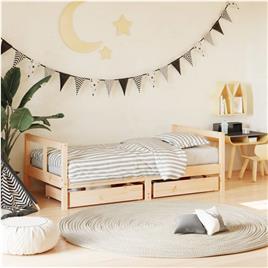 vidaXL Estrutura de cama infantil c/ gavetas 80x160 cm pinho maciço