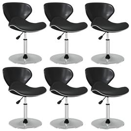 vidaXL Cadeiras de jantar 6 pcs couro artificial preto