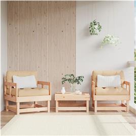 vidaXL Cadeiras de jardim c/ almofadões 2 pcs madeira de pinho maciça