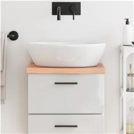 vidaXL Bancada p/ WC 40x30x4 cm madeira maciça tratada castanho-claro