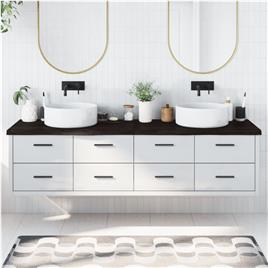 vidaXL Bancada p/ WC 200x60x4 cm madeira tratada maciça cinza-escuro