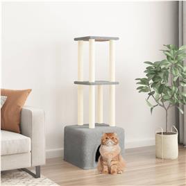 vidaXL Árvore gatos c/ postes arranhadores sisal 133,5 cm cinza-claro