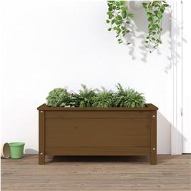 vidaXL Vaso/floreira de jardim 82,5x40x39 cm pinho maciço castanho-mel