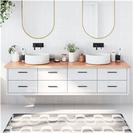 vidaXL Bancada p/ WC 200x50x4 cm madeira maciça tratada castanho-claro